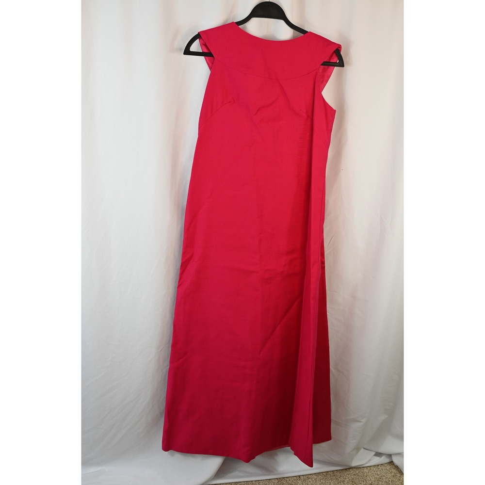 Vintage 1950s Pink Evening Gown Metal Zipper V-Back Formal Dress with Hair Bow
